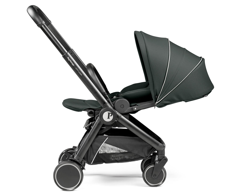 Peg Perego City Loop Chassis, Seat Unit, Bassinet & Primo Viaggio Lounge Travel Bundle - Metal