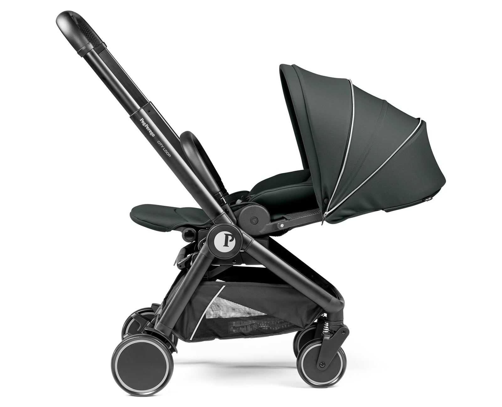 Peg Perego City Loop Chassis, Seat Unit, Bassinet & Primo Viaggio Lounge Travel Bundle - Metal