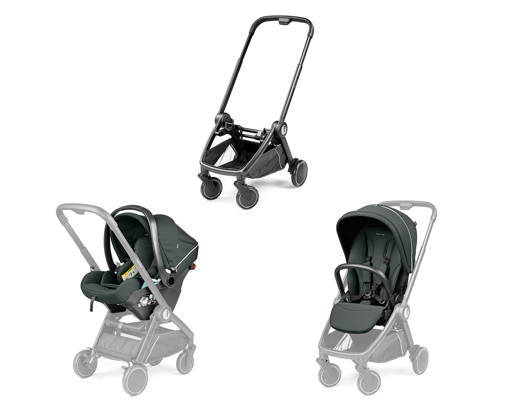 Peg Perego City Loop Chassis, Seat Unit & Primo Viaggio Lounge Bundle - Metal