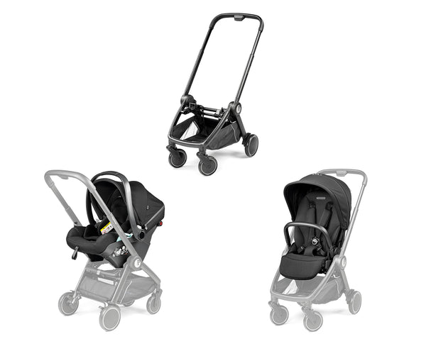 Peg Perego City Loop Chassis, Seat Unit & Primo Viaggio Lounge Bundle - True Black