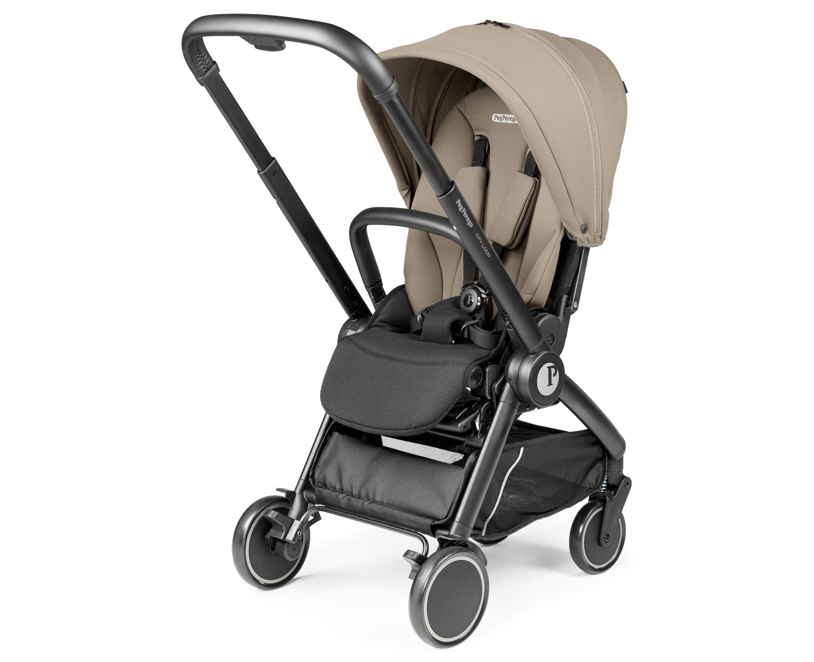 Peg Perego City Loop Chassis, Seat Unit, Bassinet & Primo Viaggio Lounge Bundle - Vanilla Blend