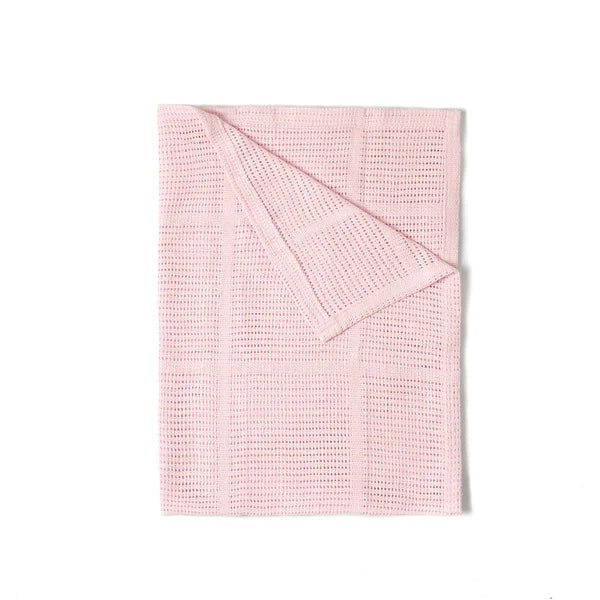 Clair de Lune Soft Cotton Cellular Cot Blanket - Pink