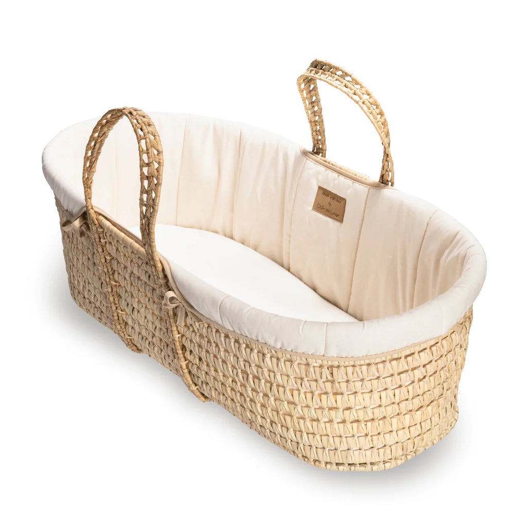 Clair De Lune Organic Palm Moses Basket - Natural Cream