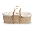 Clair De Lune Organic Palm Moses Basket with Folding Stand - Natural Cream
