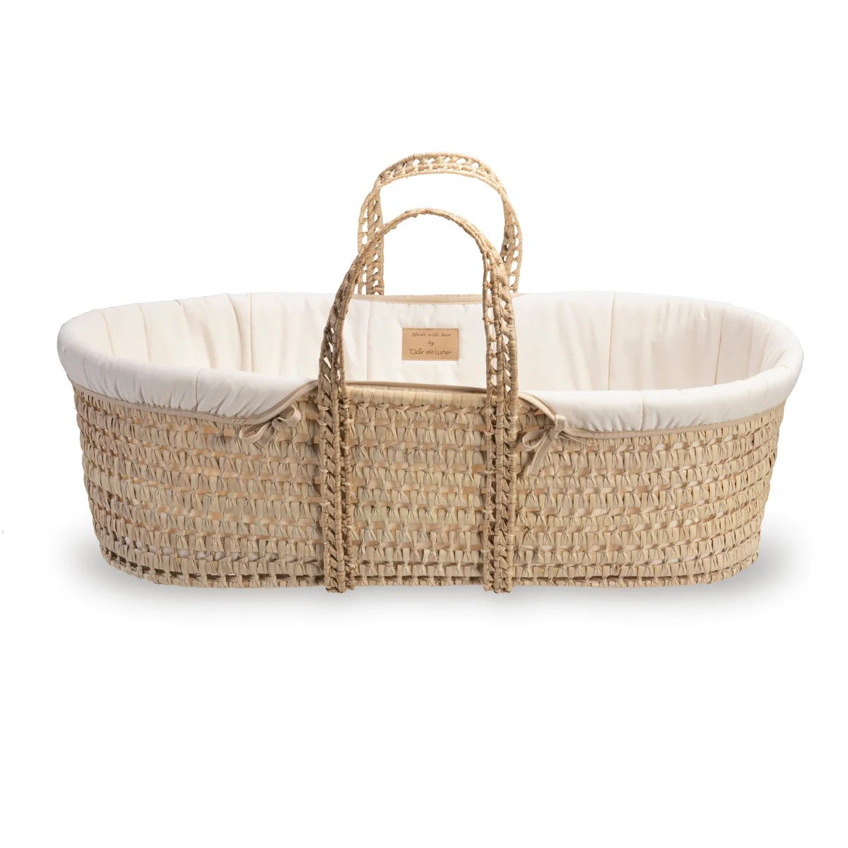 Clair De Lune Organic Palm Moses Basket - Natural Cream