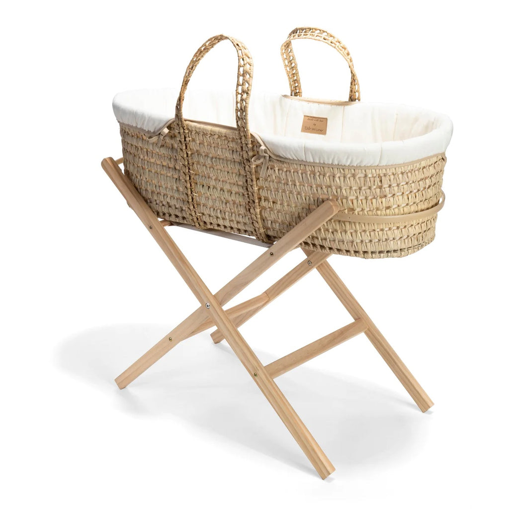 Clair De Lune Organic Palm Moses Basket - Natural Cream