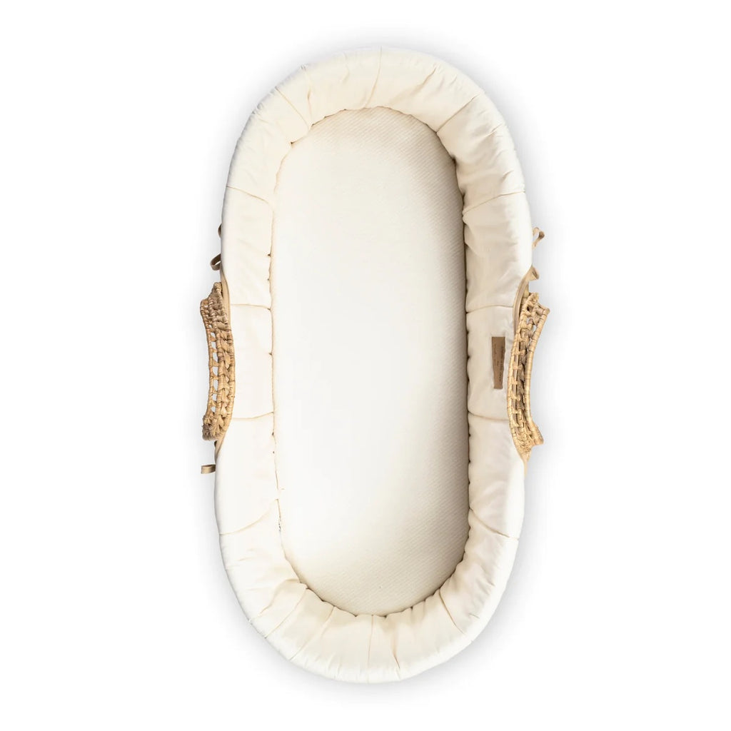 Clair De Lune Organic Palm Moses Basket - Natural Cream