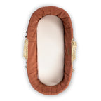 Clair De Lune Organic Palm Moses Basket with Folding Stand - Rust Orange