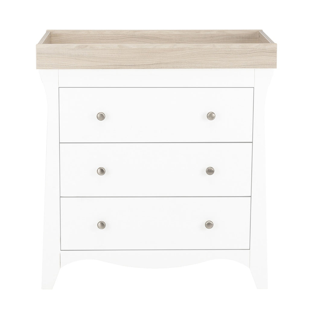 Cuddleco Clara 3 Piece Nursery Furniture Set - White & Ash
