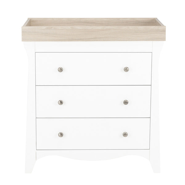 Cuddleco Clara 3 Piece Nursery Furniture Set - White & Ash