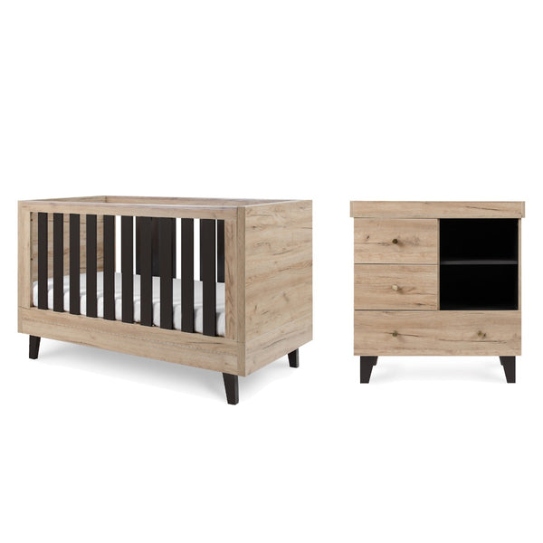 Tutti Bambini Como 2 Piece Room Set - Distressed Oak & Slate Grey