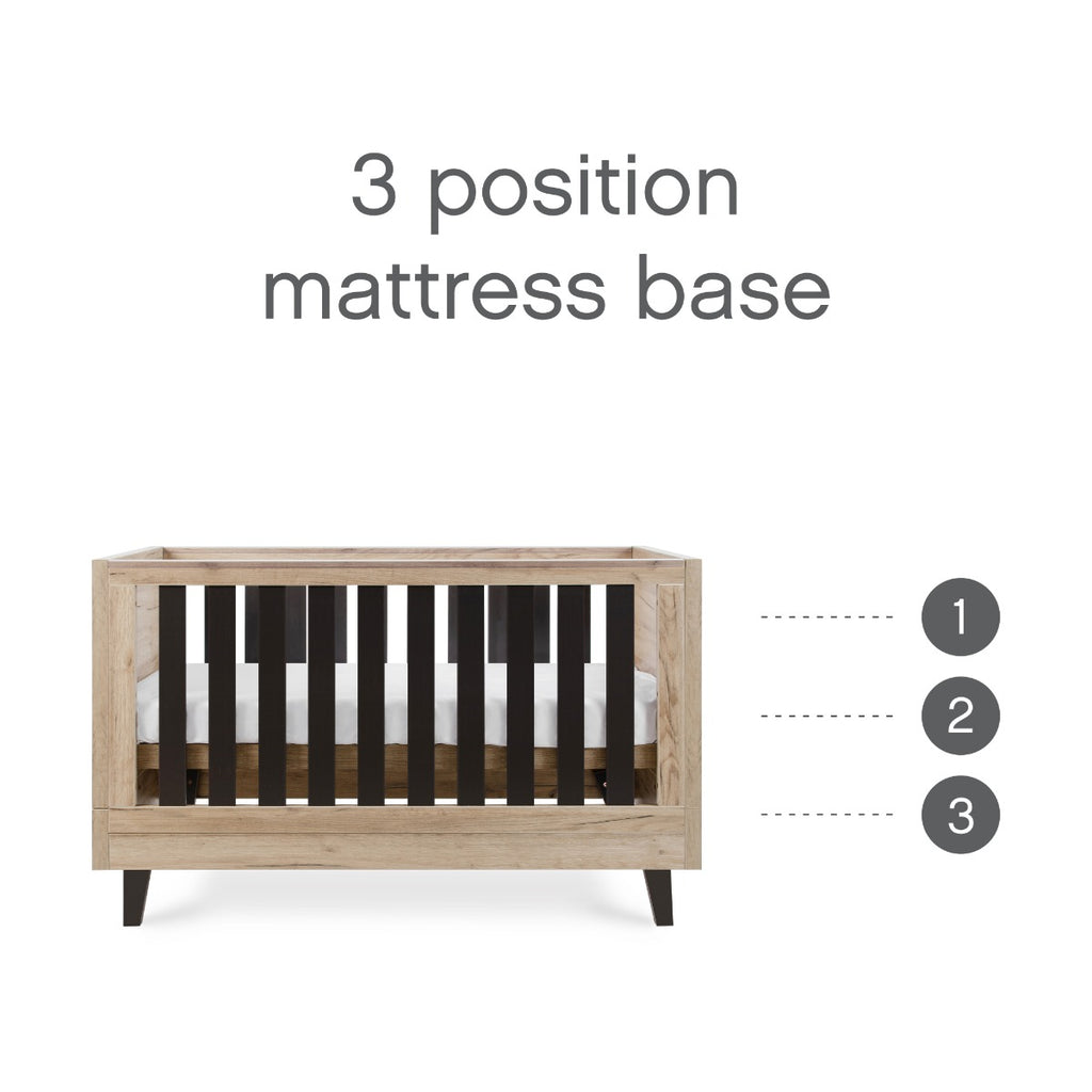 Tutti Bambini Como 3 Piece Room Set - Distressed Oak & Slate Grey