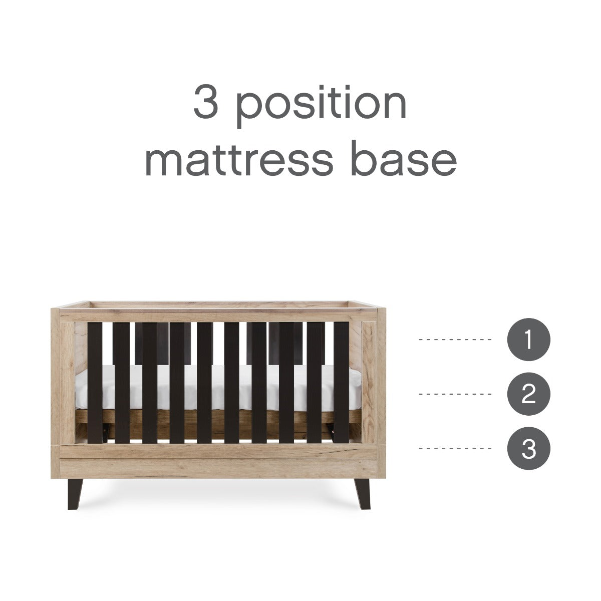 Tutti Bambini Como 3 Piece Room Set - Distressed Oak & Slate Grey