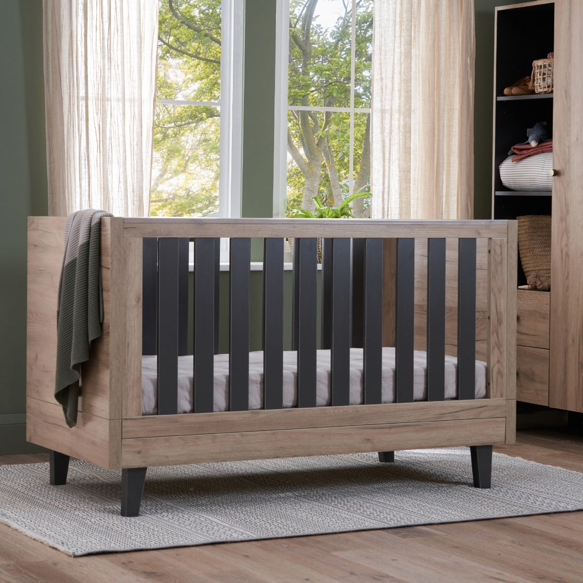 Tutti Bambini Como 3 Piece Room Set - Distressed Oak & Slate Grey