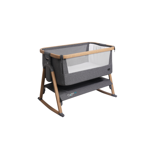 Tutti Bambini CoZee Air Bedside Crib Oak and Charcoal
