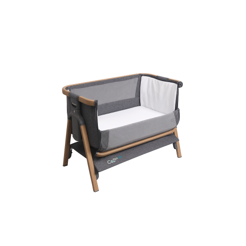Tutti Bambini CoZee Air Bedside Crib - Oak and Charcoal