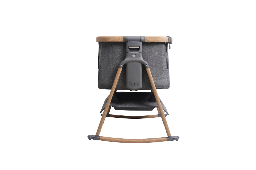 Tutti Bambini CoZee Air Bedside Crib - Oak and Charcoal