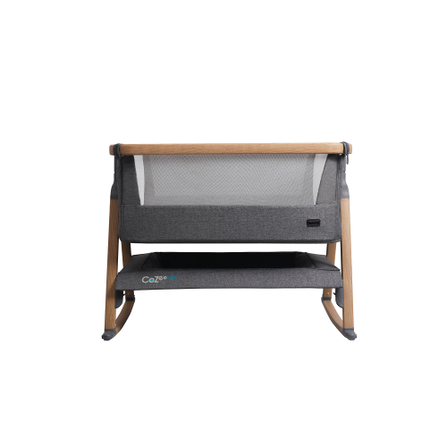 Tutti Bambini CoZee Air Bedside Crib - Oak and Charcoal
