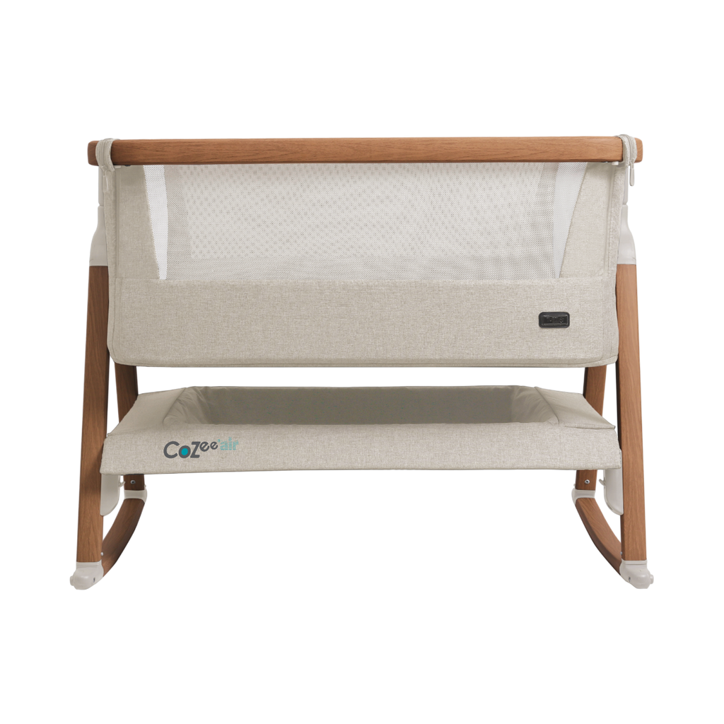 Tutti Bambini Cozee Air Bedside Crib - Scandinavian Walnut & Ecru
