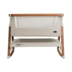 Tutti Bambini Cozee Air Bedside Crib - Scandinavian Walnut & Ecru