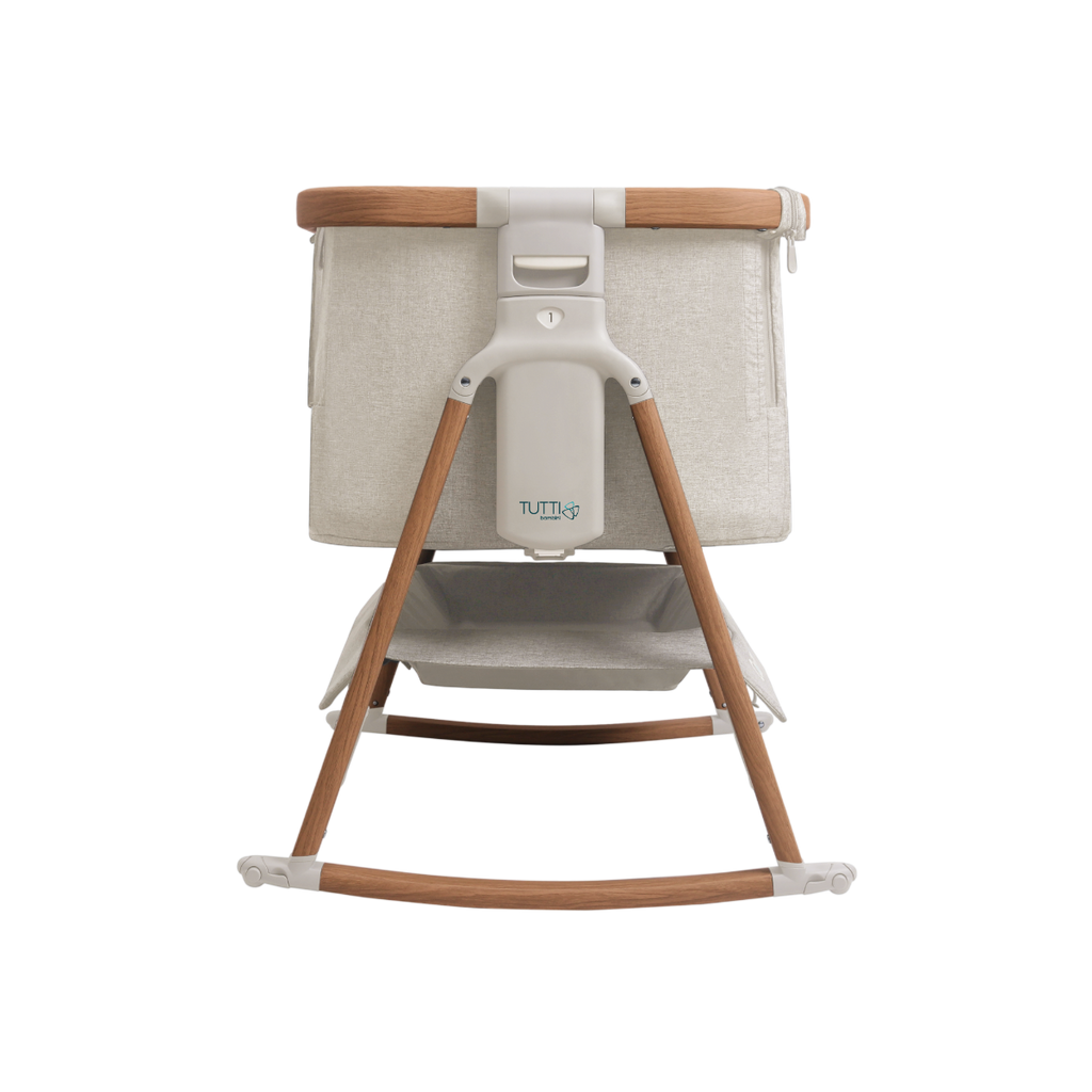 Tutti Bambini Cozee Air Bedside Crib - Scandinavian Walnut & Ecru
