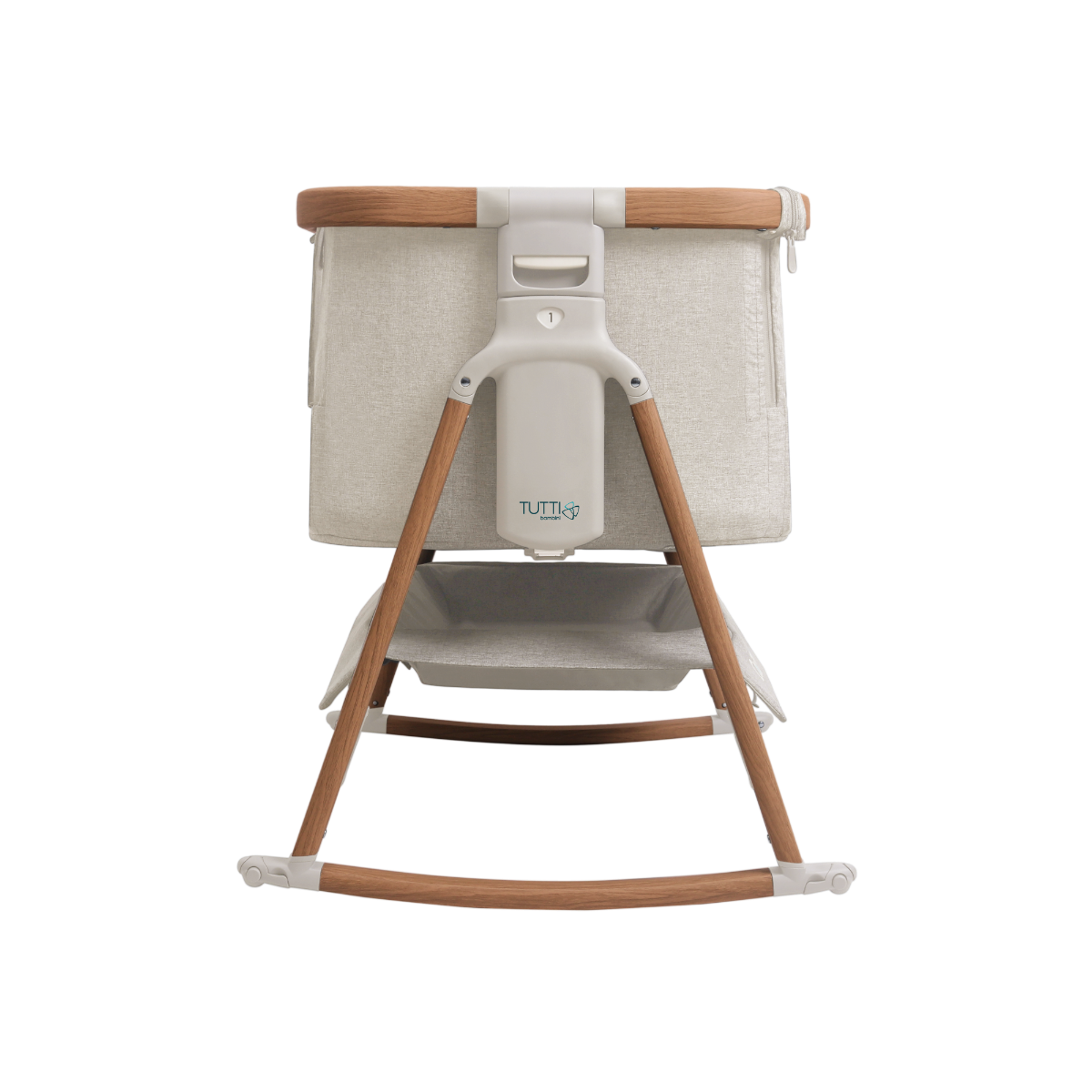 Tutti Bambini Cozee Air Bedside Crib - Scandinavian Walnut & Ecru
