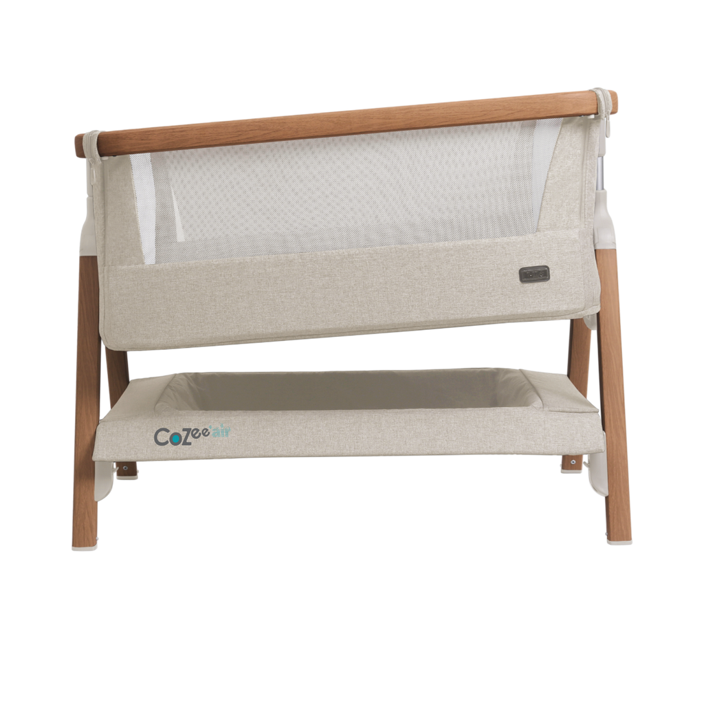 Tutti Bambini Cozee Air Bedside Crib - Scandinavian Walnut & Ecru