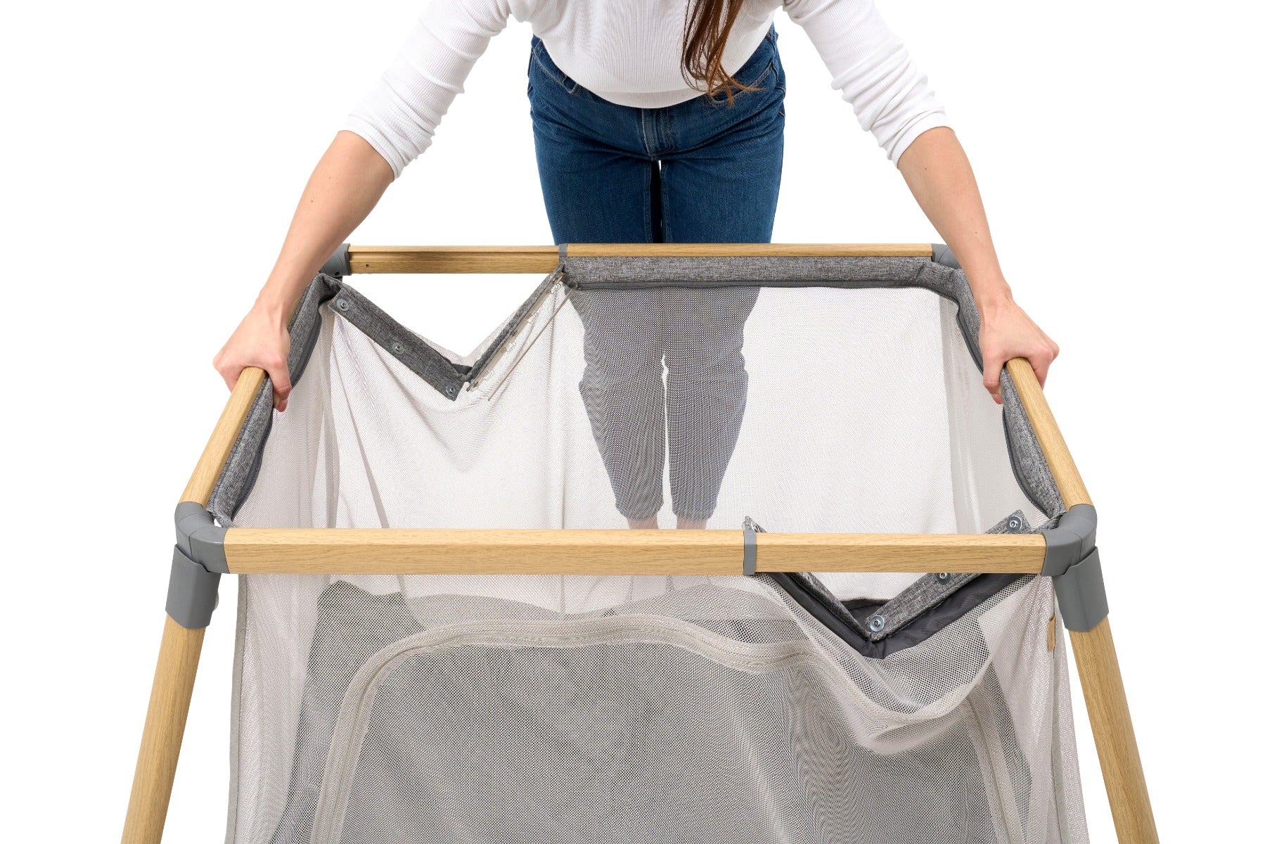 Tutti Bambini CoZee Go 3-in-1 Bassinet, Travel Cot & Playpen - Oak & Charcoal