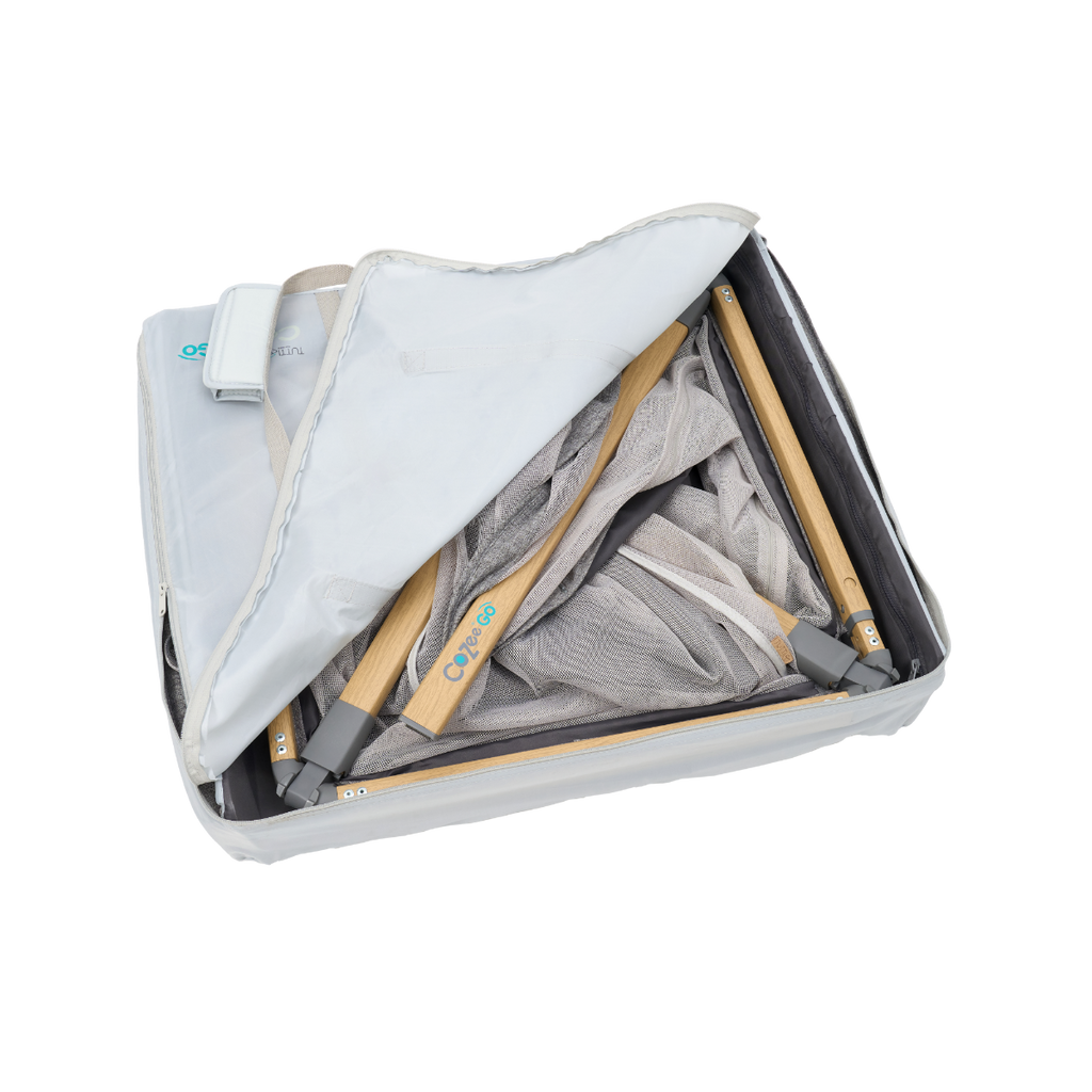 Tutti Bambini CoZee Go 3-in-1 Bassinet, Travel Cot & Playpen - Oak & Charcoal