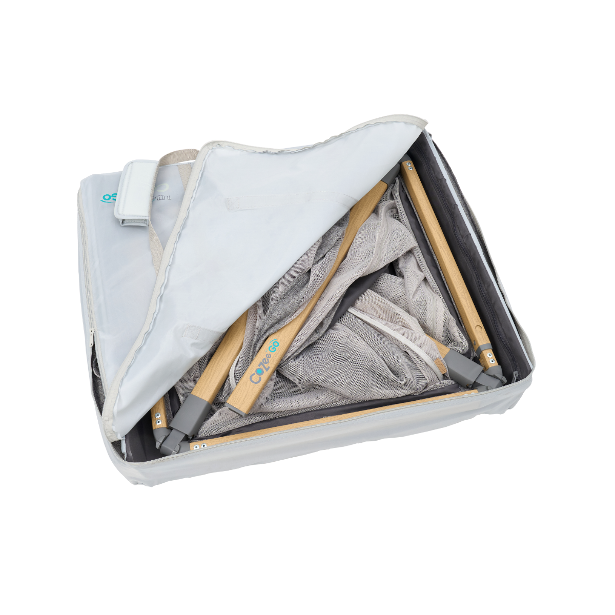 Tutti Bambini CoZee Go 3-in-1 Bassinet, Travel Cot & Playpen - Oak & Charcoal