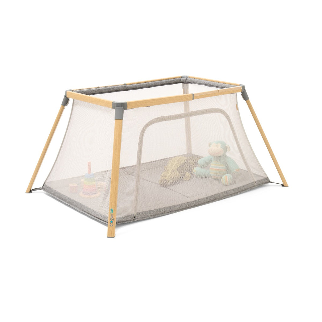 Tutti Bambini CoZee Go 3-in-1 Bassinet, Travel Cot & Playpen - Oak & Charcoal