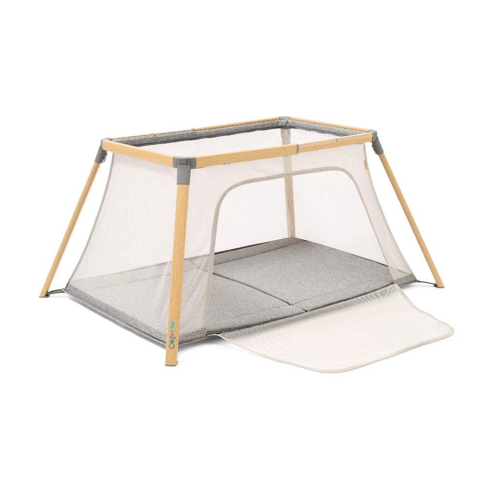 Tutti Bambini CoZee Go 3-in-1 Bassinet, Travel Cot & Playpen - Oak & Charcoal