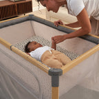 Tutti Bambini CoZee Go 3-in-1 Bassinet, Travel Cot & Playpen - Oak & Charcoal