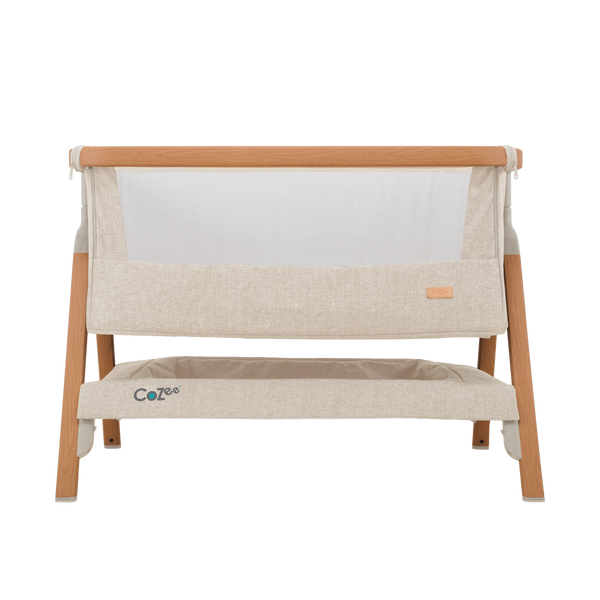 Tutti Bambini CoZee Bedside Crib - Scandinavian Walnut & Ecru