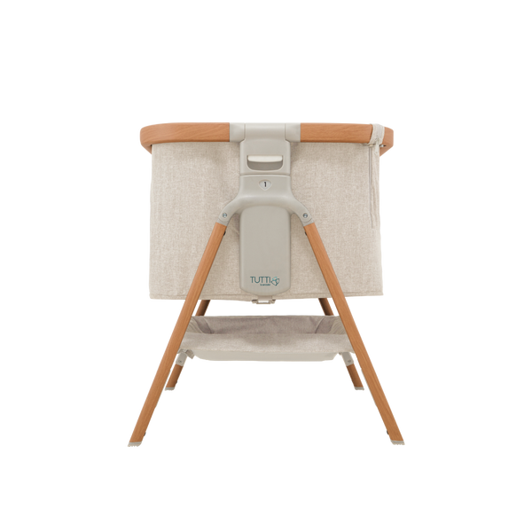 Tutti Bambini CoZee Bedside Crib - Scandinavian Walnut & Ecru