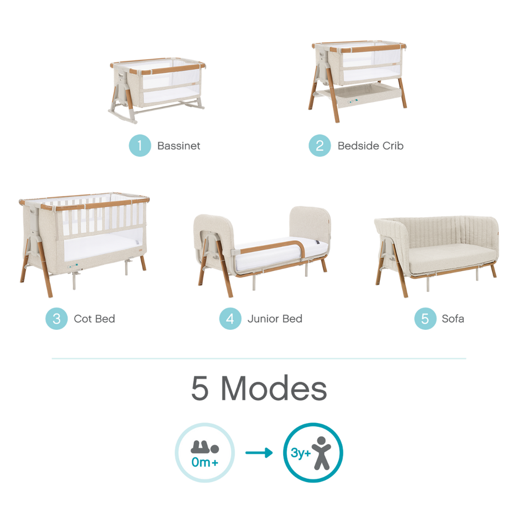 Tutti Bambini CoZee XL - Birth to 4+ Yrs Package - Scandinavian Walnut