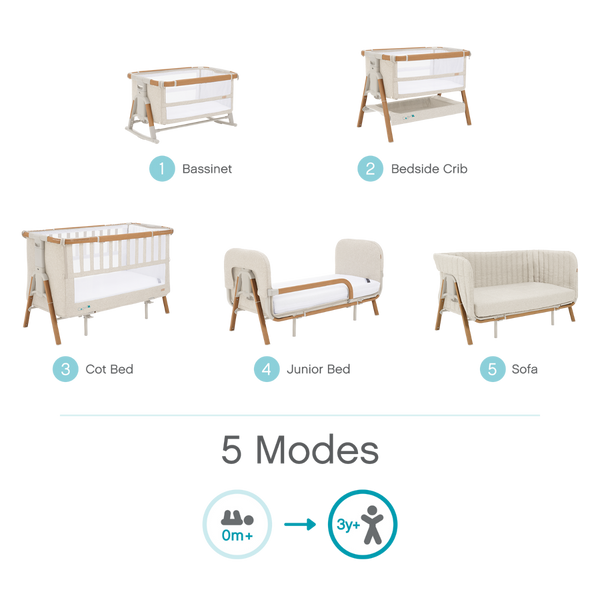 Tutti Bambini CoZee XL - Birth to 4+ Yrs Package - Scandinavian Walnut
