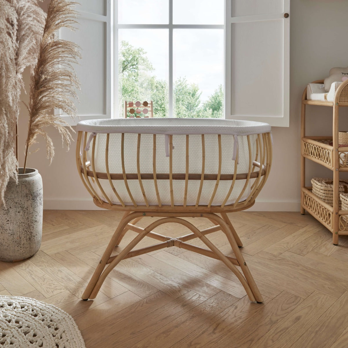 CuddleCo Aria Complete 7 Piece Nursery Furniture Set - Rattan