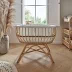 CuddleCo Aria 2 Piece Set With Crib & Clothes Rail - Rattan