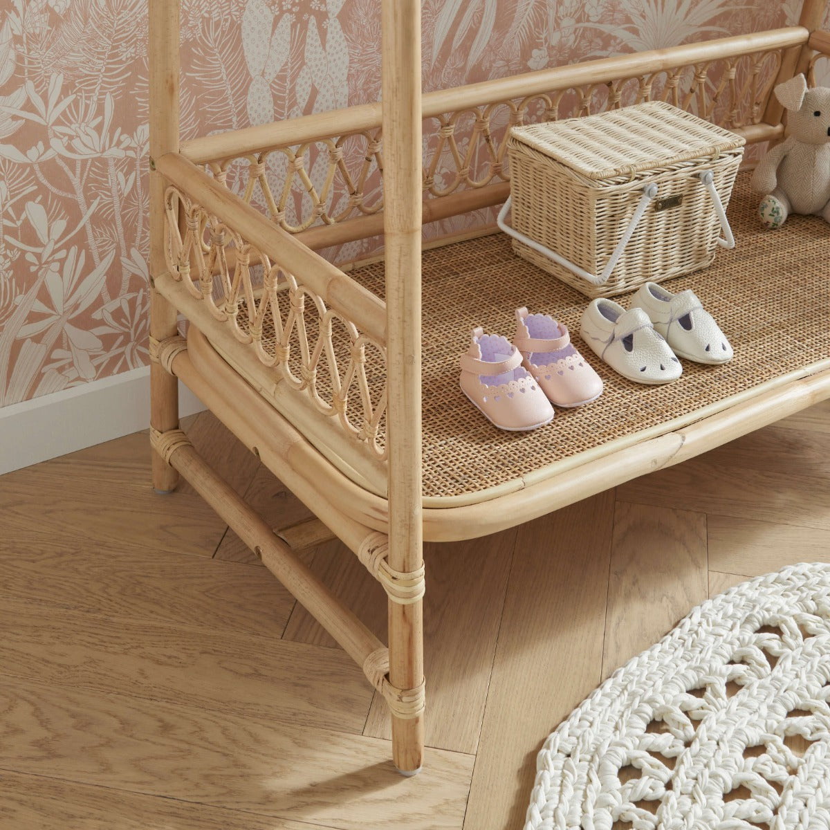 CuddleCo Aria Complete 7 Piece Nursery Furniture Set - Rattan