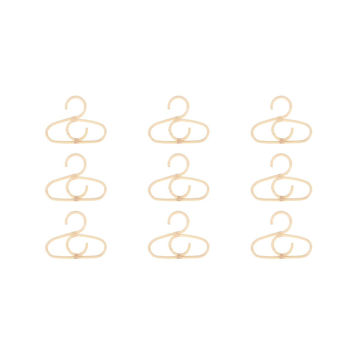 CuddleCo Aria Set of 9 Hangers - Rattan