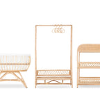 CuddleCo Aria 3 Piece Set With Crib, Changer & Clothes Rail - Rattan