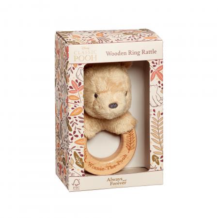 Disney Classic Pooh Always and Forever Wooden Ring Rattle