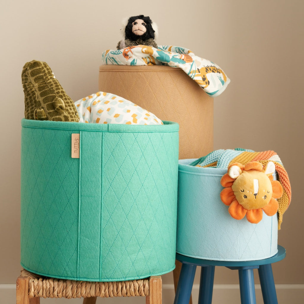 Tutti Bambini Felt Nursery Storage Basket 3pk - Run Wild