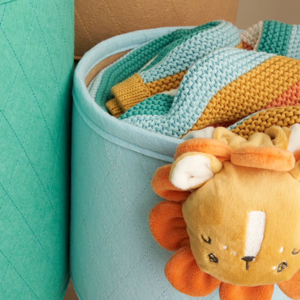 Tutti Bambini Felt Nursery Storage Basket 3pk - Run Wild