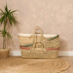 Clair De Lune Organic Palm Moses Basket with Folding Stand - Rust Orange