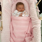 Clair de Lune Soft Cotton Cellular Pram Blanket -  Pink