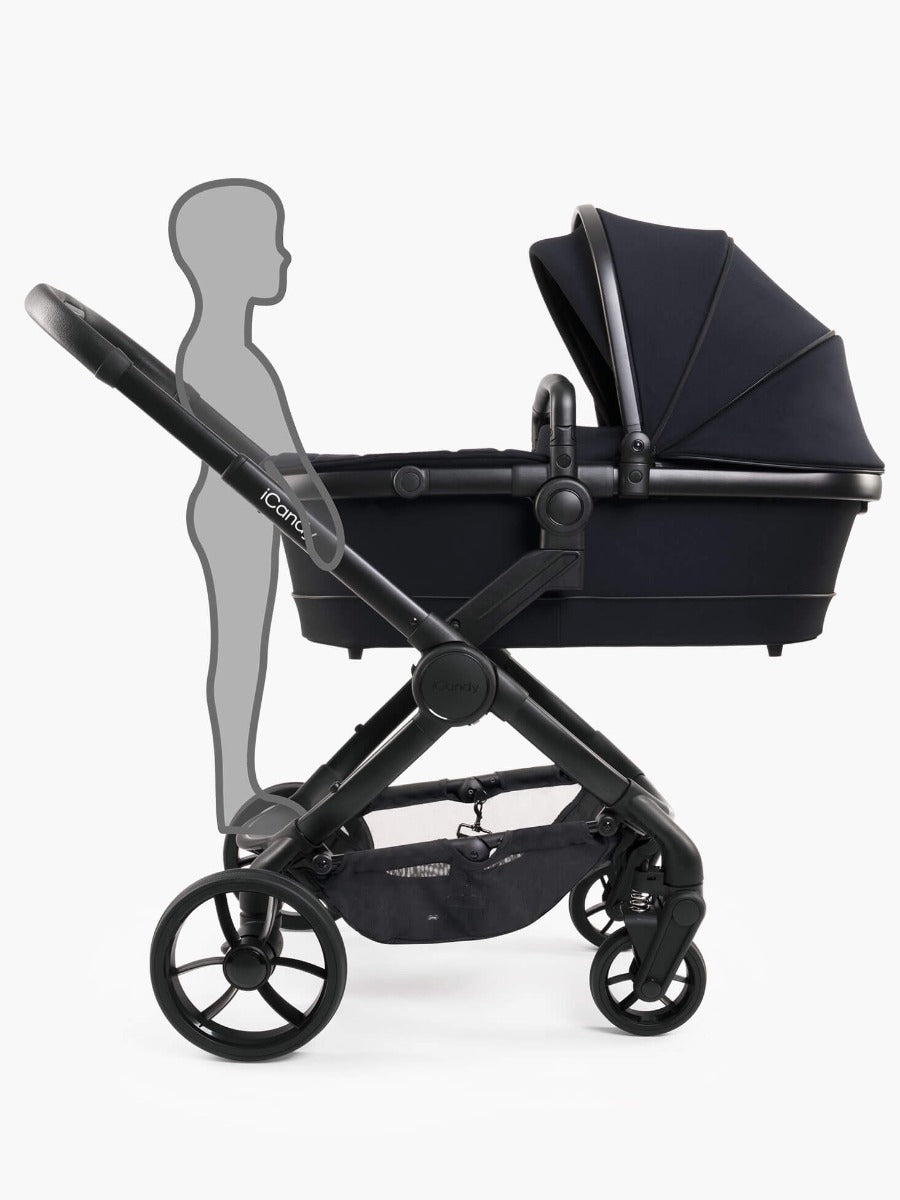 Icandy Peach 7 Pushchair & Carrycot Complete Bundle - Black Edition