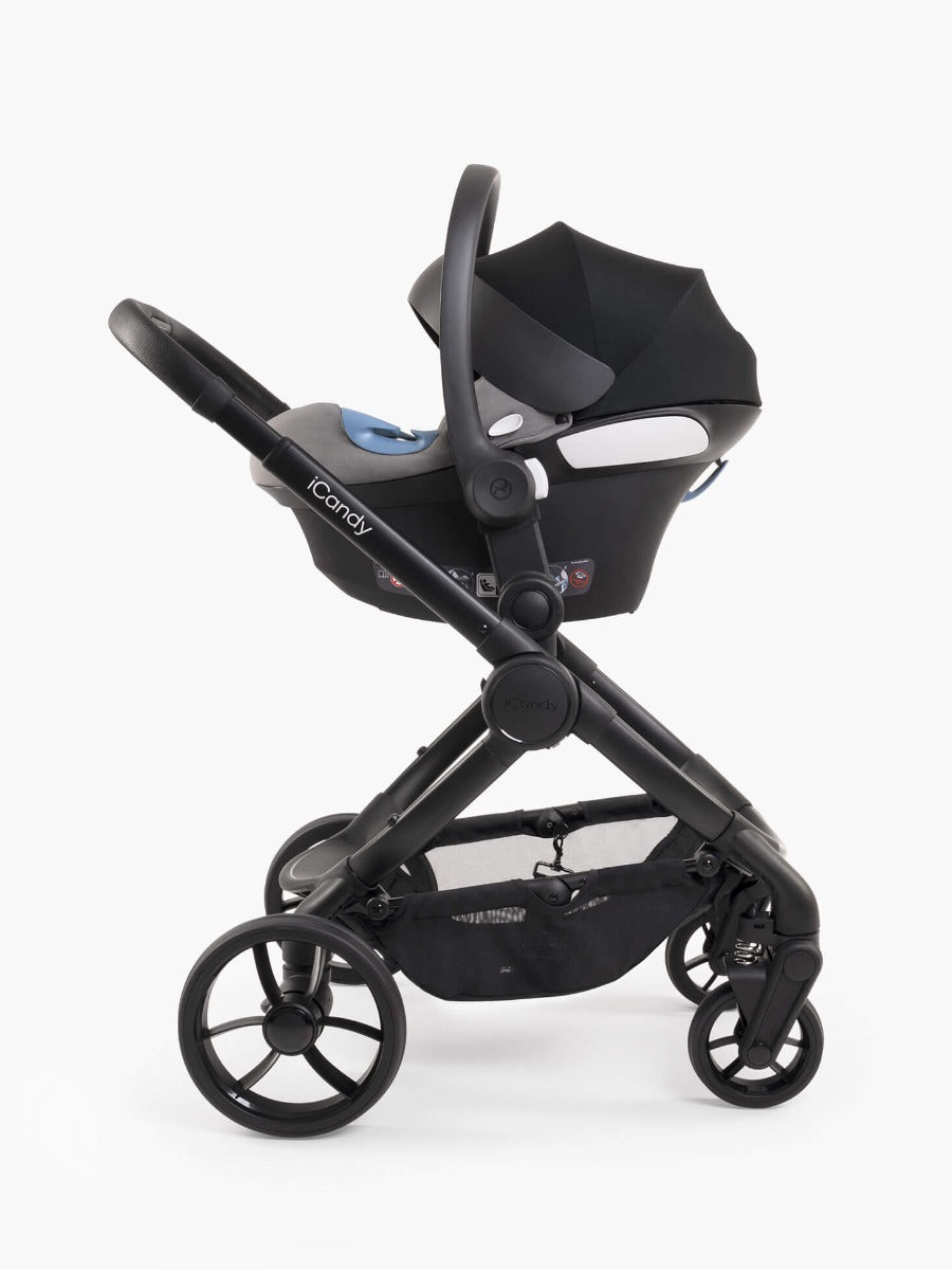 Icandy Peach 7 Pushchair & Carrycot Complete Bundle - Black Edition