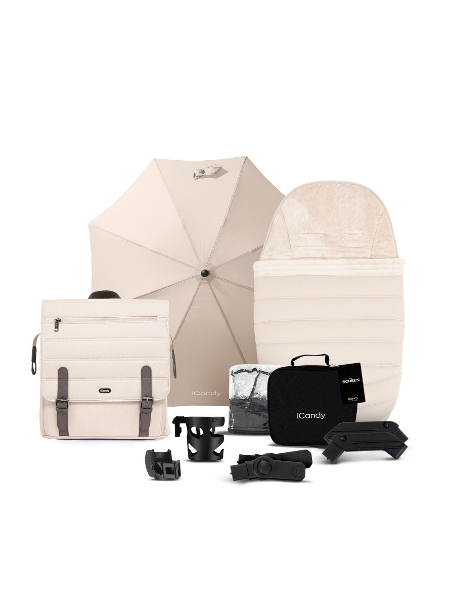 Icandy Peach 7 Pushchair & Carrycot Complete Bundle - Biscotti